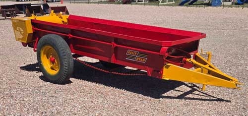 USED -- KELLY RYAN 4 X 12 MANURE SPREADER, PTO DRIVE